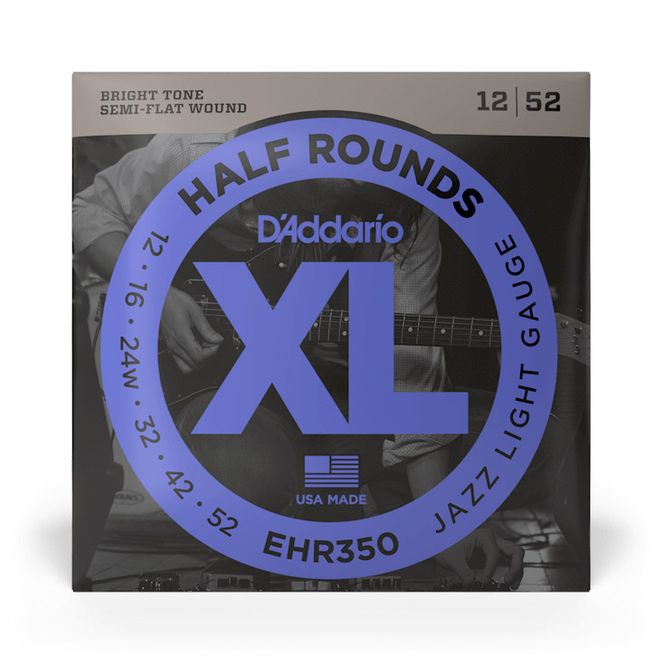 Hovedbilde D'Addario EHR350 Half Rounds Jazz Light El. Gitar Strenger (12-52)