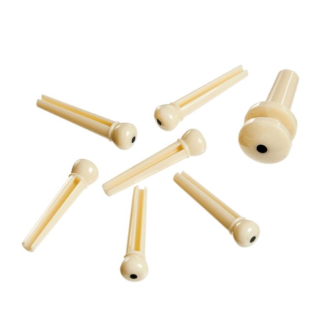 Hovedbilde D'Addario PWPS12 End/Bridge-pins (1+7) ABS Ivory