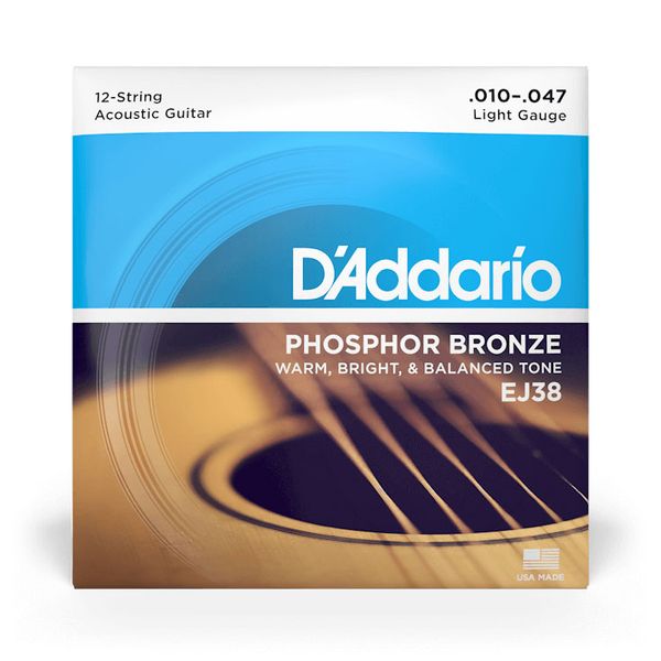 D'Addario EJ38 Phosphor Bronze 12-String (010-047)